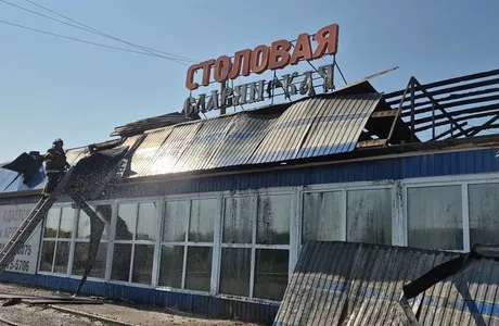 Пожар в столовой Славянская