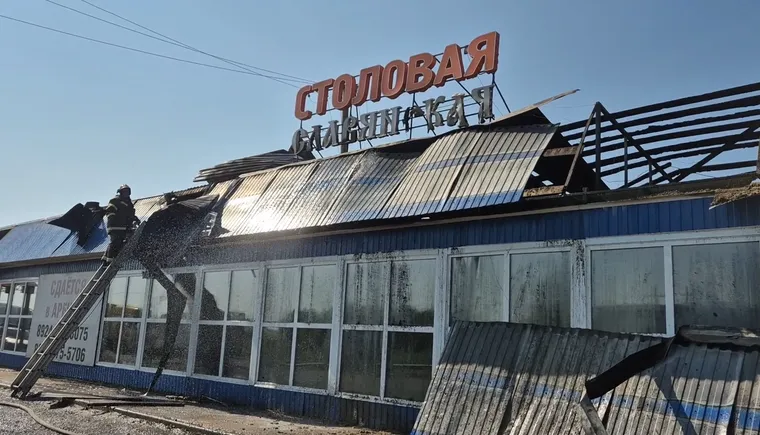Пожар в столовой Славянская